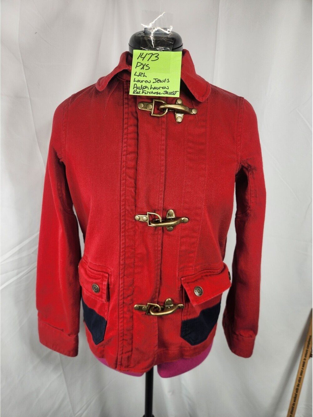 Deadstock Vintage Lauren Jeans Co Ralph Lauren Red Firemans Jacket PXS New